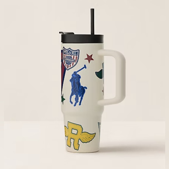 New🔥 Polo Ralph Lauren Pembroke Water Bottle & Straw - Picture 3 of 4